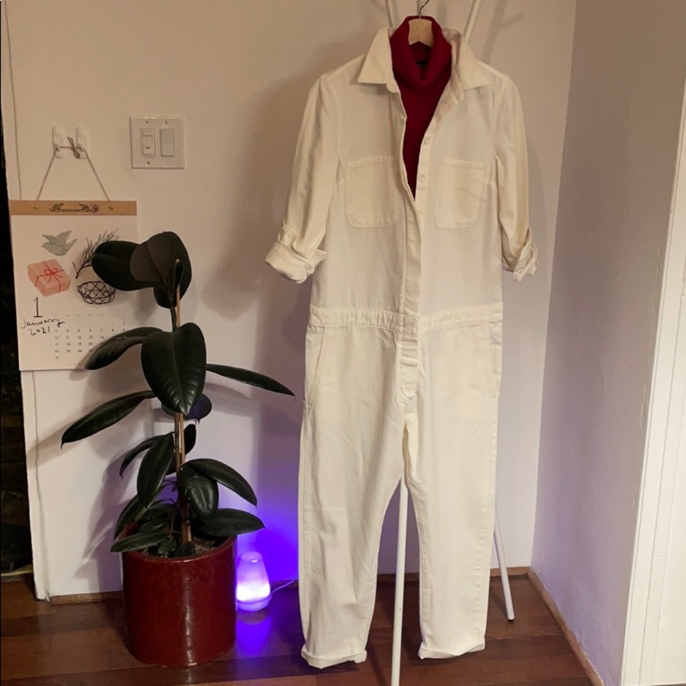 Cream denim coverall